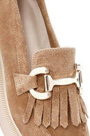 Women's Brown Suede Leather Tassel Loafer | Derimod