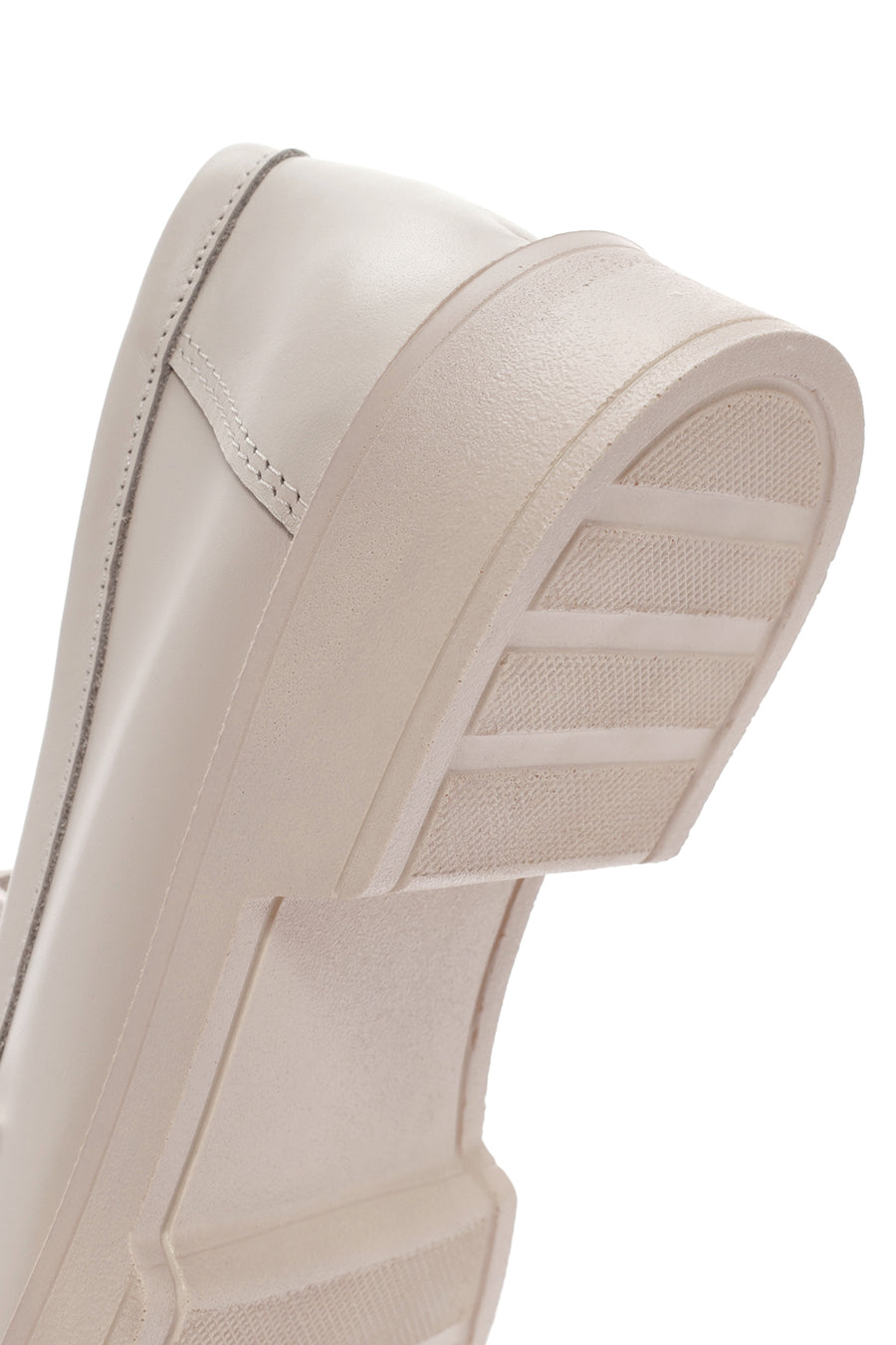 Kadın Krem Püsküllü Deri Casual Loafer
