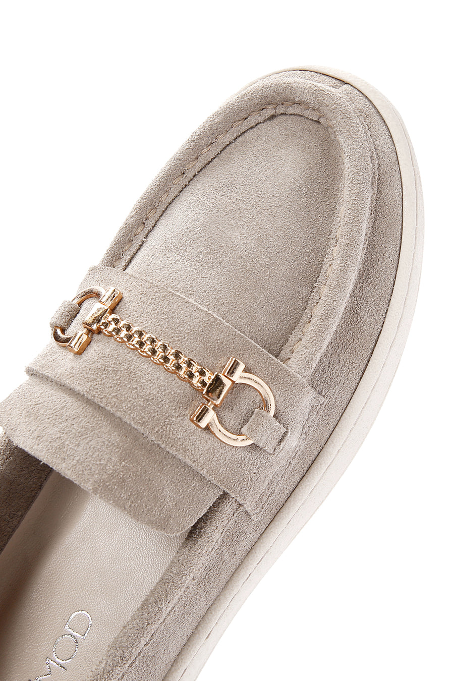 Kadın Gri Süet Deri Casual Loafer