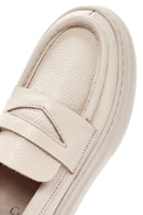 Women's Cream Thick Sole Leather Loafer | Derimod