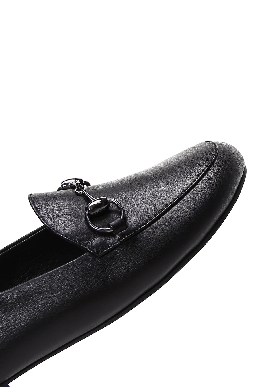 Kadın Siyah Deri Maskülen Loafer