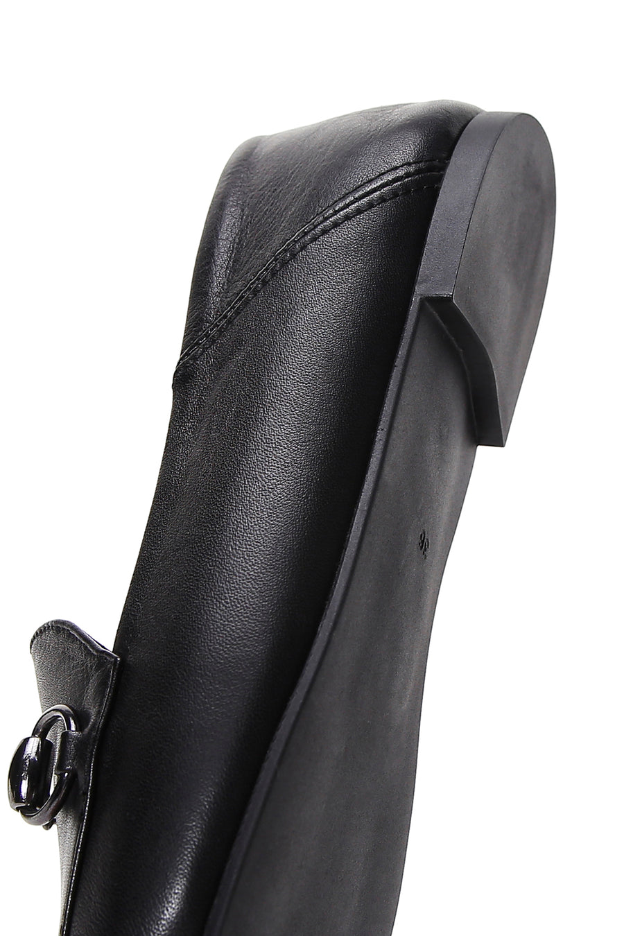 Kadın Siyah Deri Maskülen Loafer