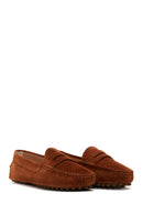 Women's Tan Suede Leather Loafer | Derimod