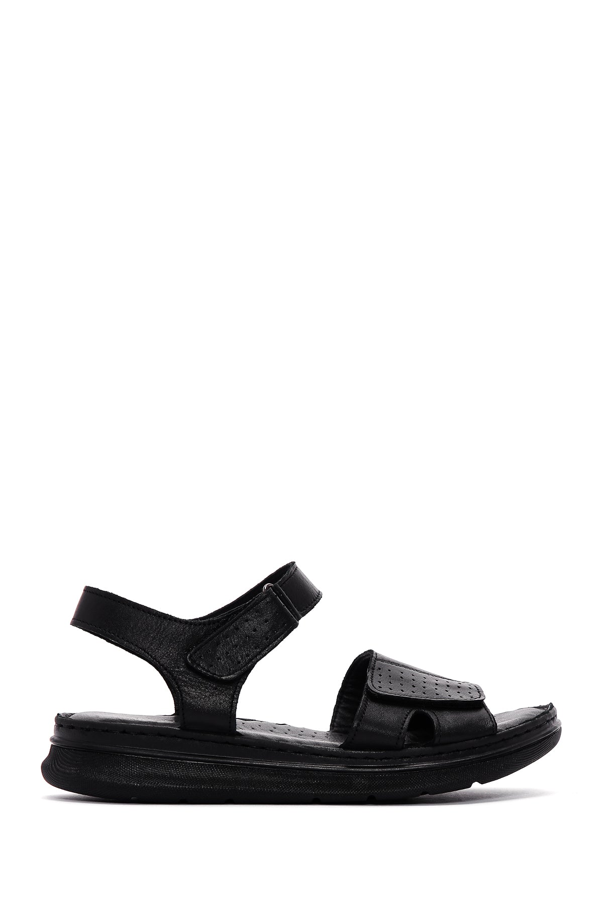 Women's Black Ankle Strap Leather Comfort Sandals 24SFD300118 | Derimod