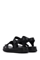 Women's Black Ankle Strap Leather Comfort Sandals | Derimod