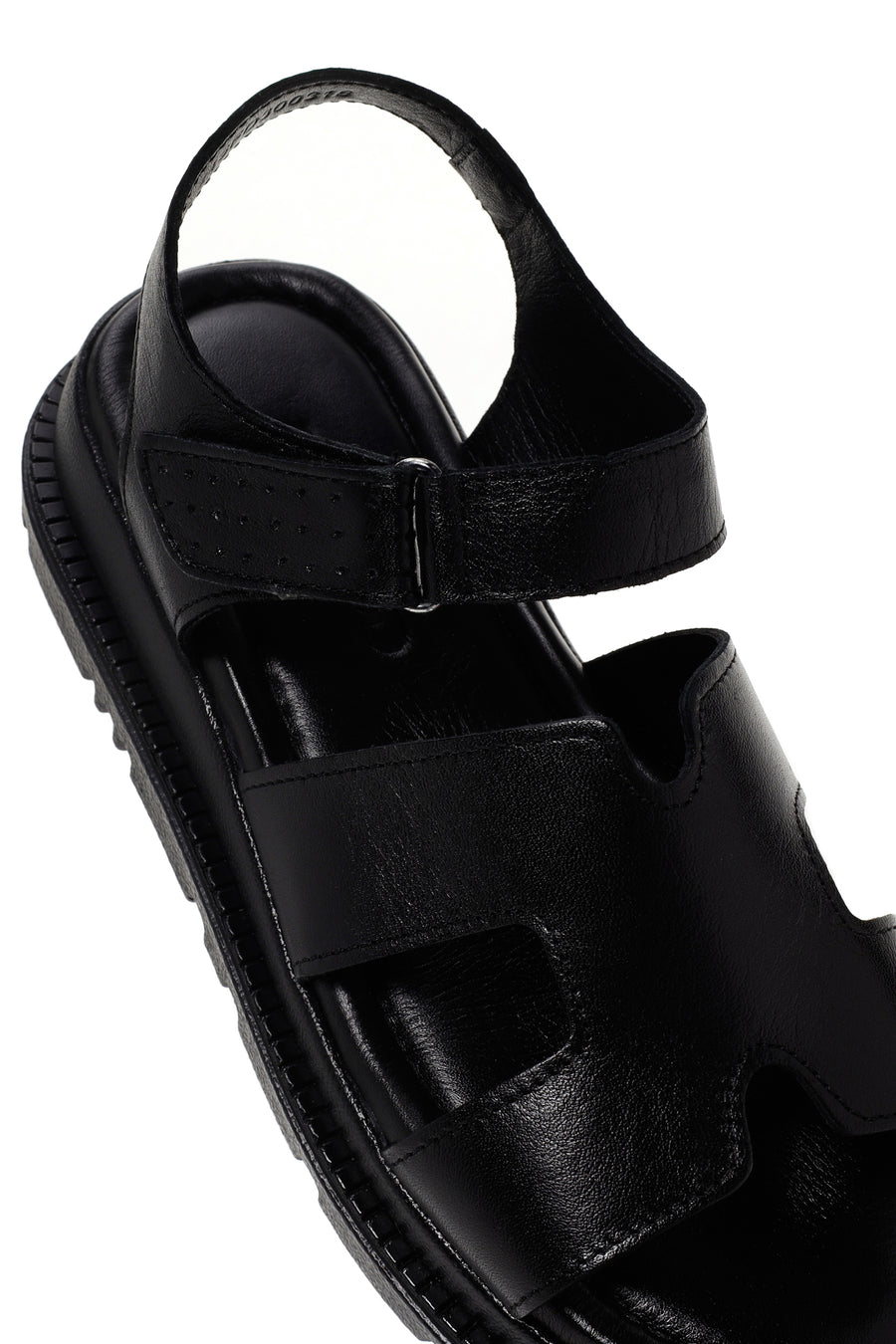 Women's Black Leather Sandals