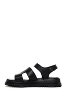 Women's Black Leather Sandals | Derimod