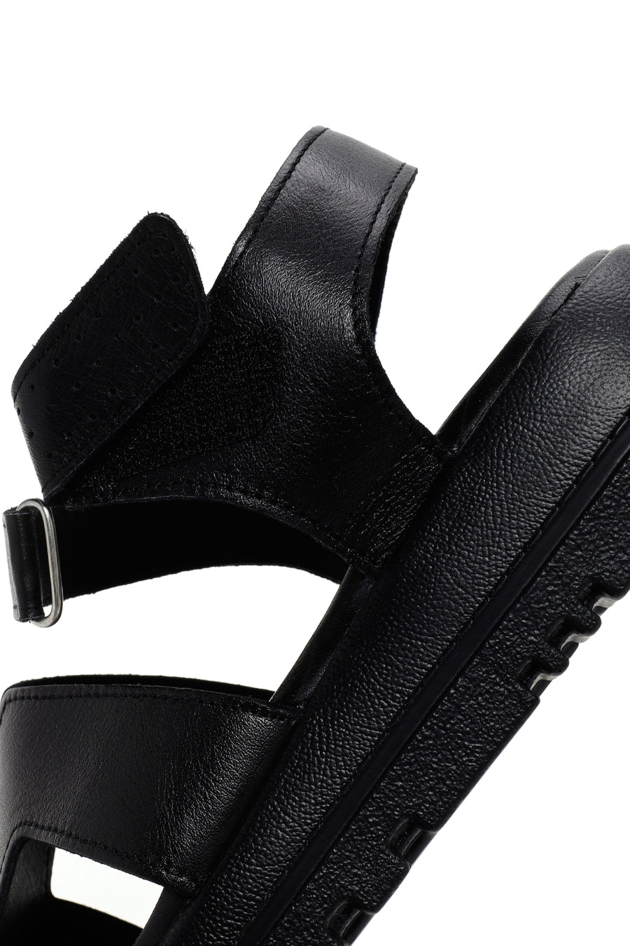 Women's Black Leather Sandals
