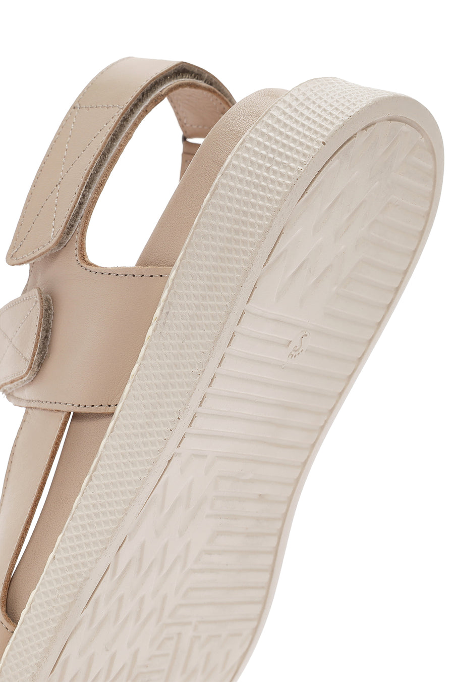 Women's Beige Strappy Leather Comfort Sandals