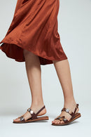 Women's Brown Ankle Strap Leather Bodrum Sandals | Derimod