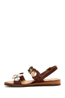 Women's Brown Ankle Strap Leather Bodrum Sandals | Derimod