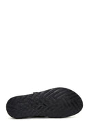 Women's Black Leather Comfort Slippers | Derimod