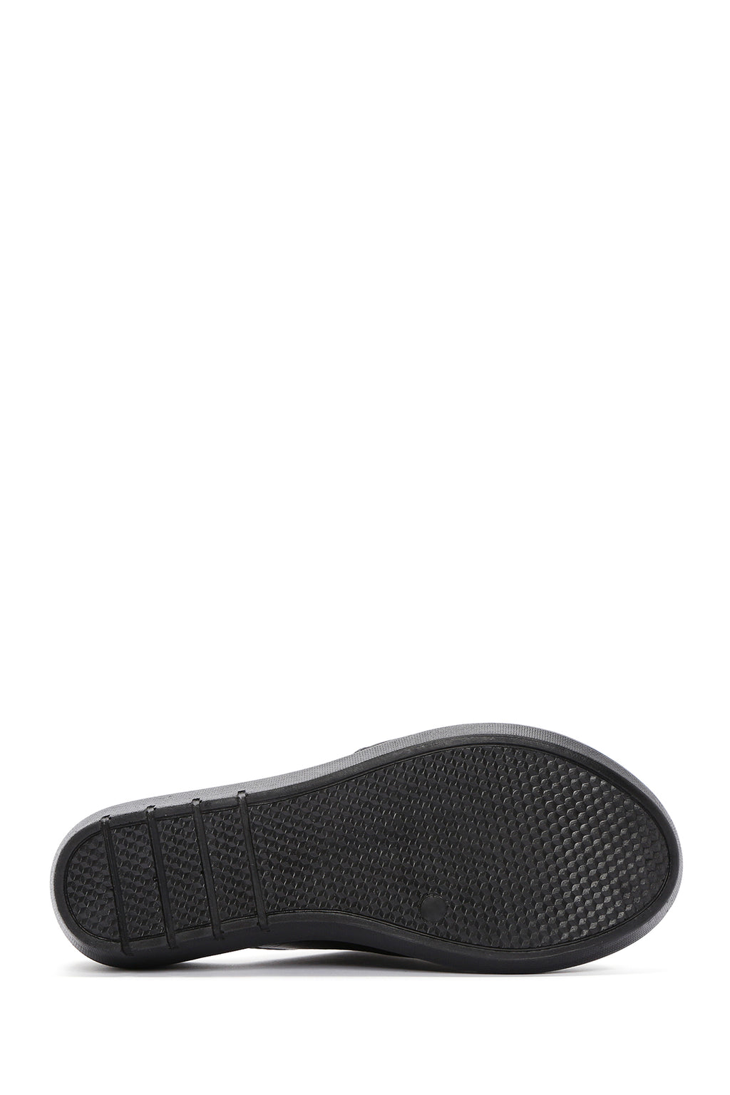 Kadın Siyah Dolgu Topuklu Deri Comfort Terlik