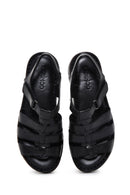 Women's Black Ankle Strap Leather Comfort Sandals | Derimod