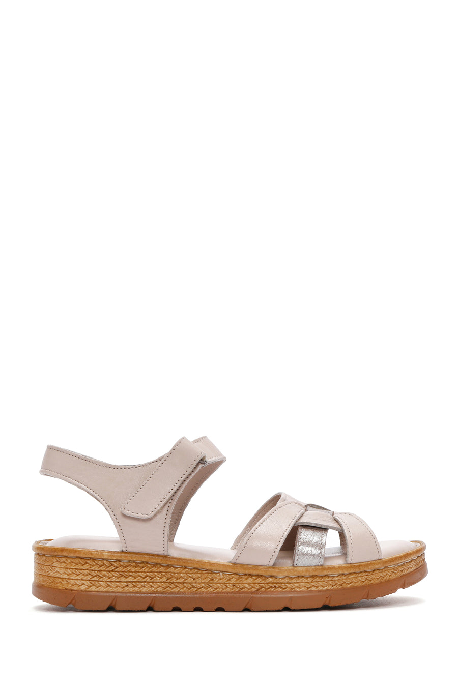 Women's Mink Ankle Strap Leather Comfort Sandals 24SFD321314 | Derimod
