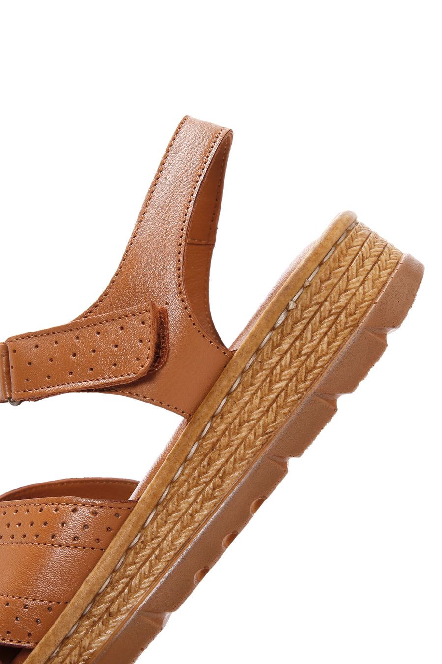 Kadın Taba Bilekten Bantlı Deri Comfort Sandalet