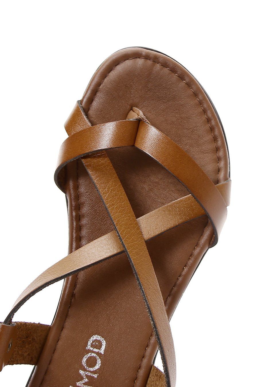 Women's Tan Ankle Strap Flip Flop Leather Bodrum Sandals