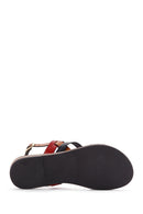 Women's Multicolored Ankle Strap Leather Bodrum Sandals | Derimod
