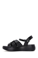 Women's Black Ankle Strap Leather Sandals | Derimod