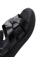 Women's Black Ankle Strap Leather Sandals | Derimod