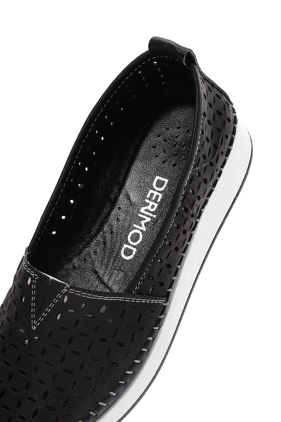 Kadın Siyah Kalın Tabanlı Deri Comfort Loafer