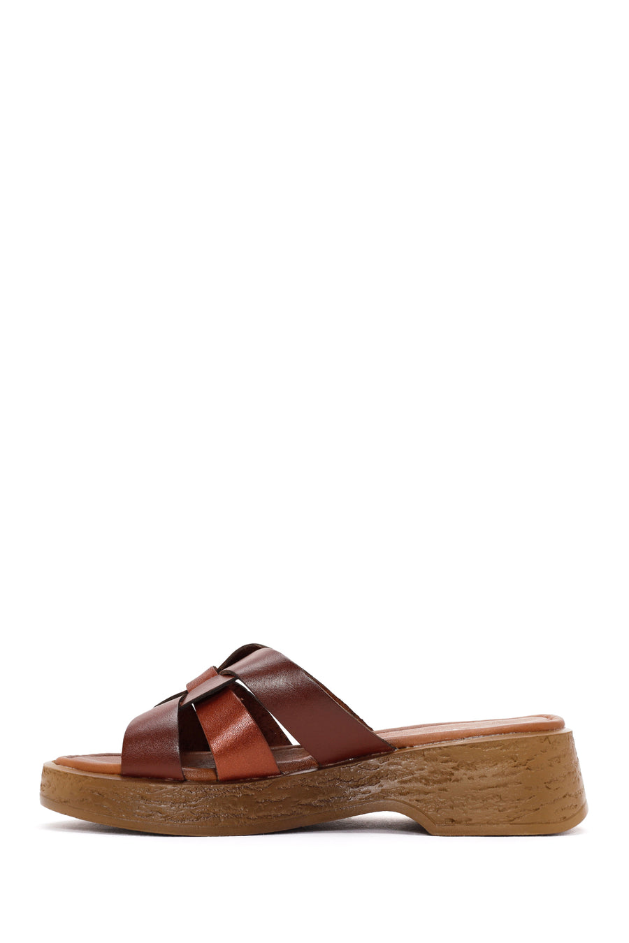 Women's Brown Leather Slippers