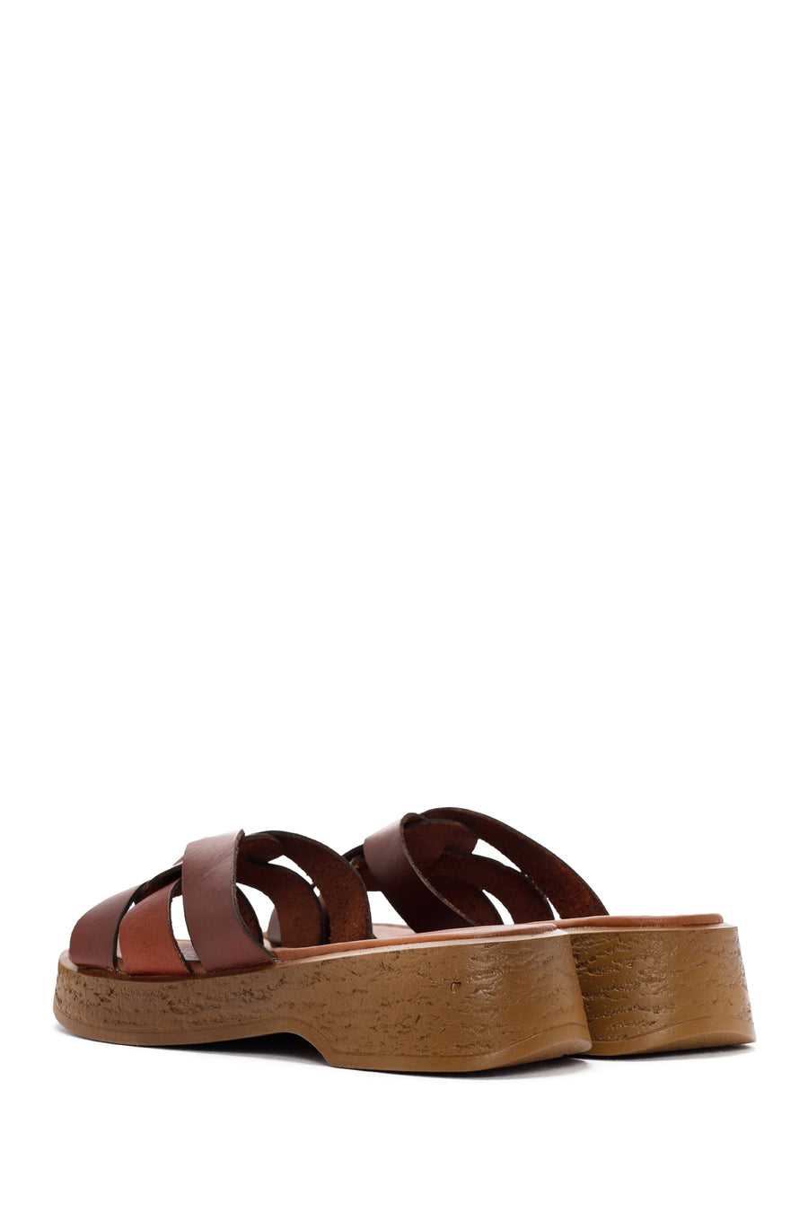 Women's Brown Leather Slippers