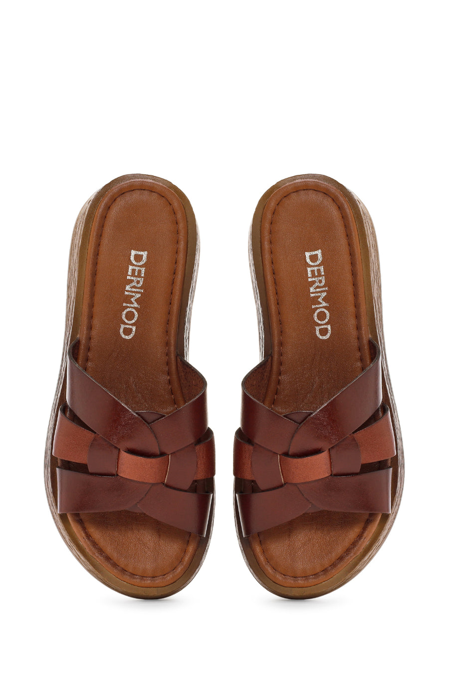 Women's Brown Leather Slippers