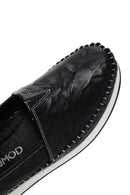 Women's Black Leather Comfort Loafer | Derimod