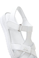 Kadın Beyaz Bantlı Deri Comfort Sandalet | Derimod