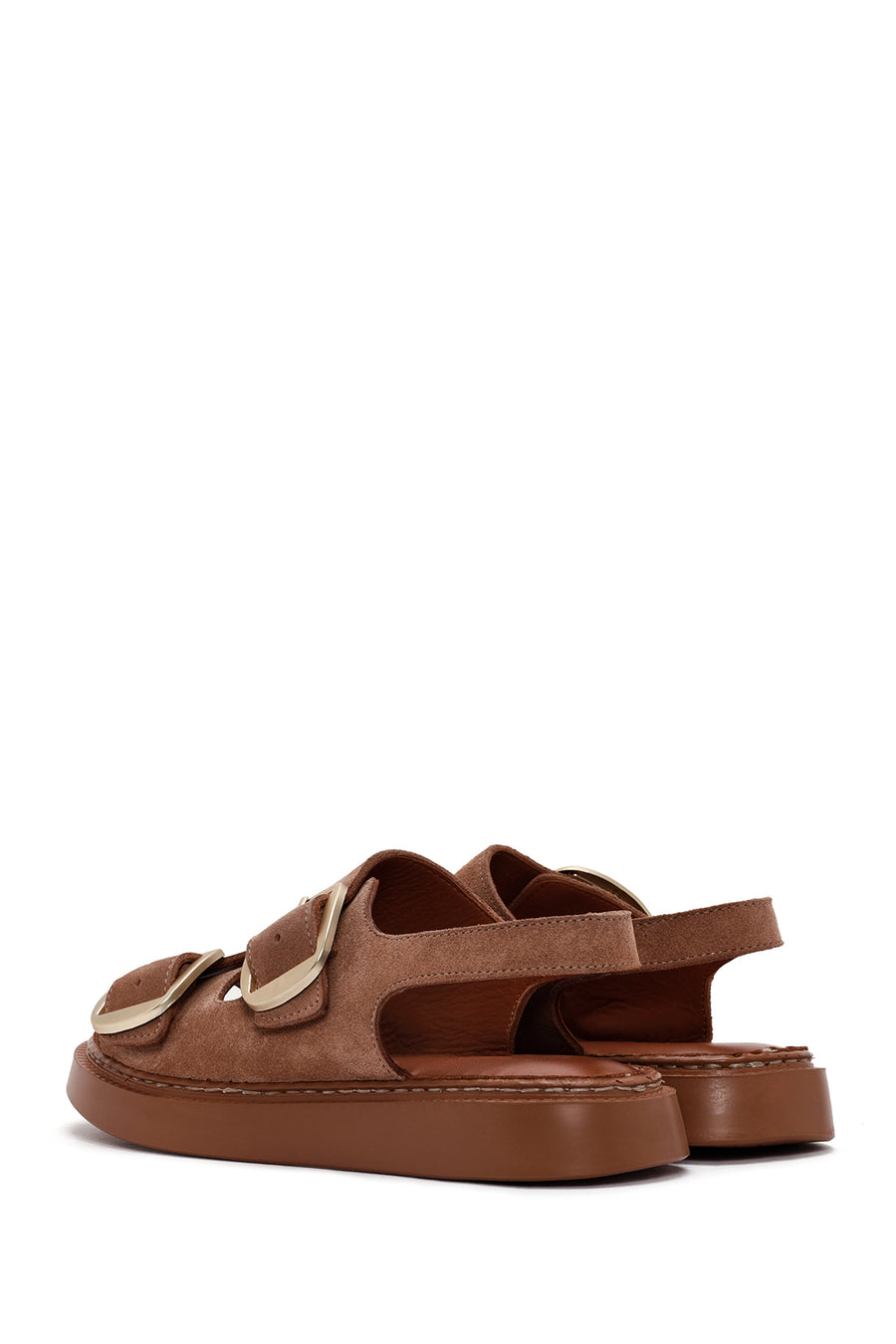 Kadın Pudra Deri Comfort Sandalet