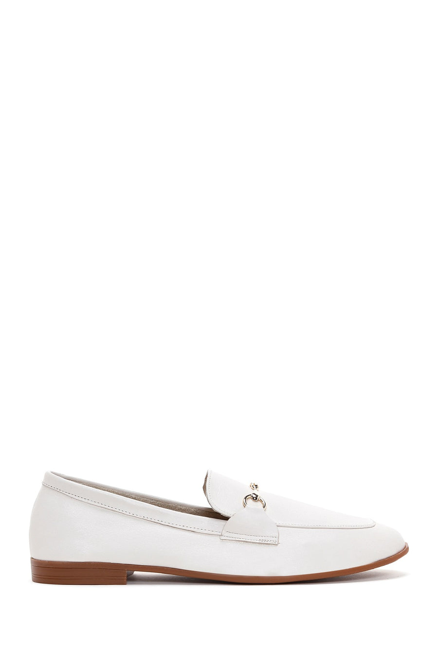 Kadın Krem Deri Maskülen Loafer 24SFD350518 | Derimod