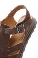 Women's Mink Ankle Strap Suede Leather Sandals | Derimod