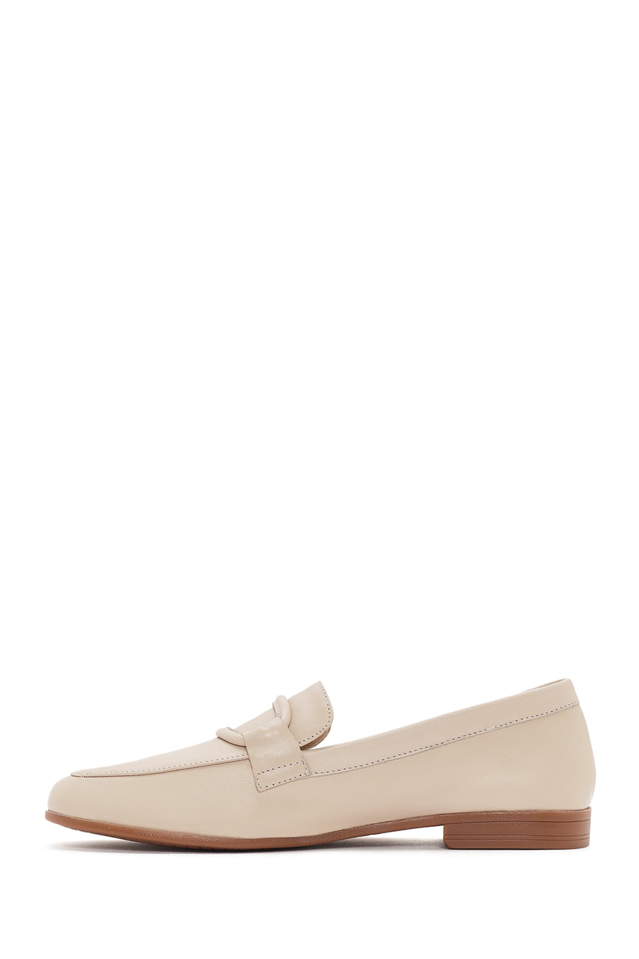 Kadın Bej Deri Casual Loafer