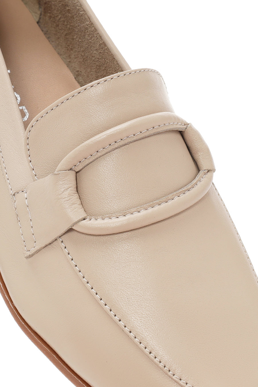 Kadın Bej Deri Casual Loafer