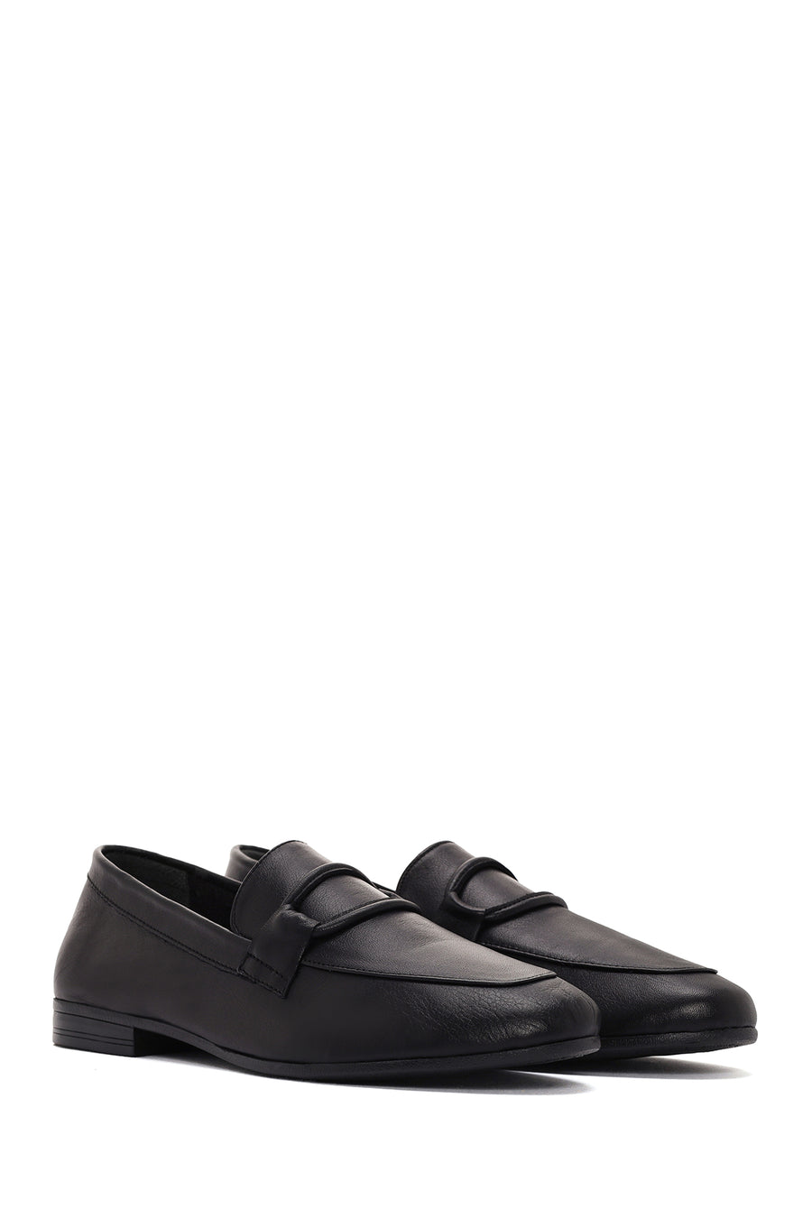 Kadın Siyah Deri Casual Loafer