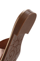 Women's Tan Leather Comfort Slippers | Derimod