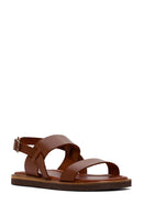 Women's Tan Ankle Strap Leather Comfort Sandals | Derimod