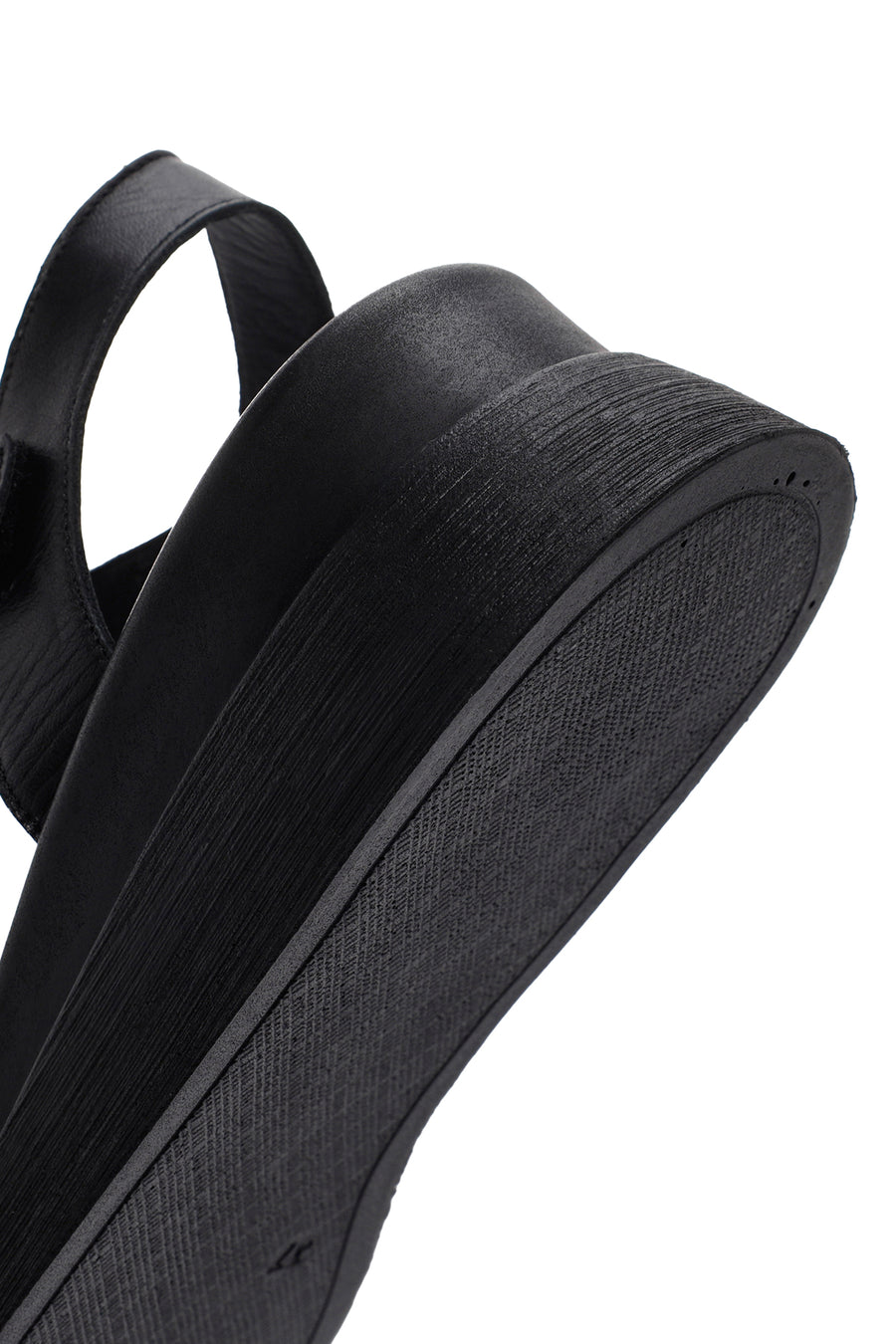 Women's Black Ankle Strap Leather Comfort Sandals