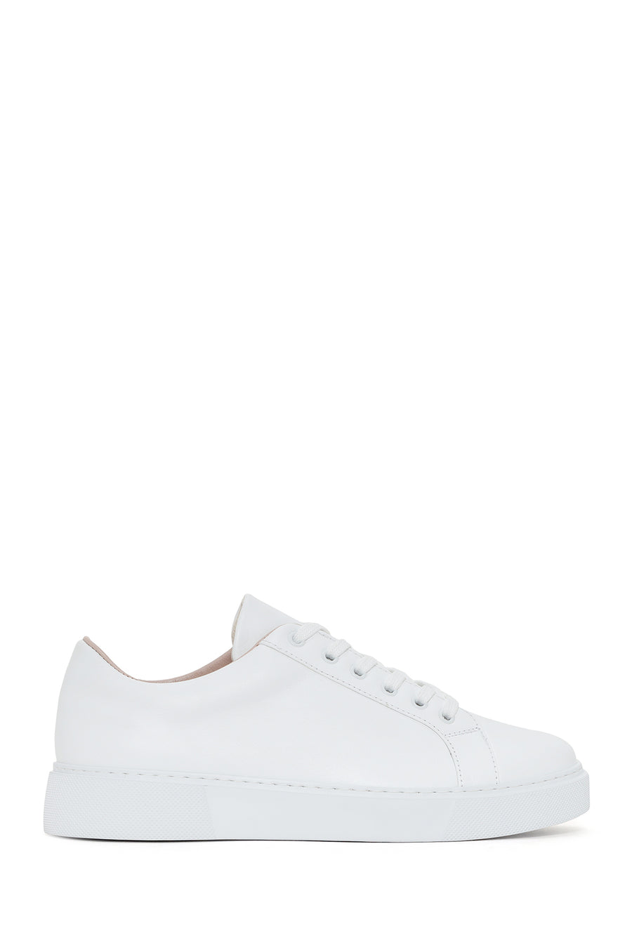 Women's White Lace-Up Leather Sneaker 24SFD370018 | Derimod