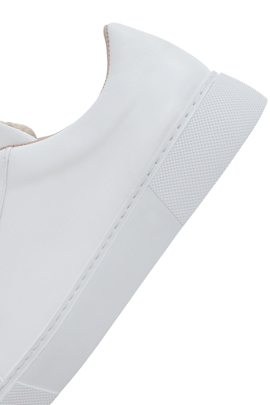 Women's White Lace-Up Leather Sneaker
