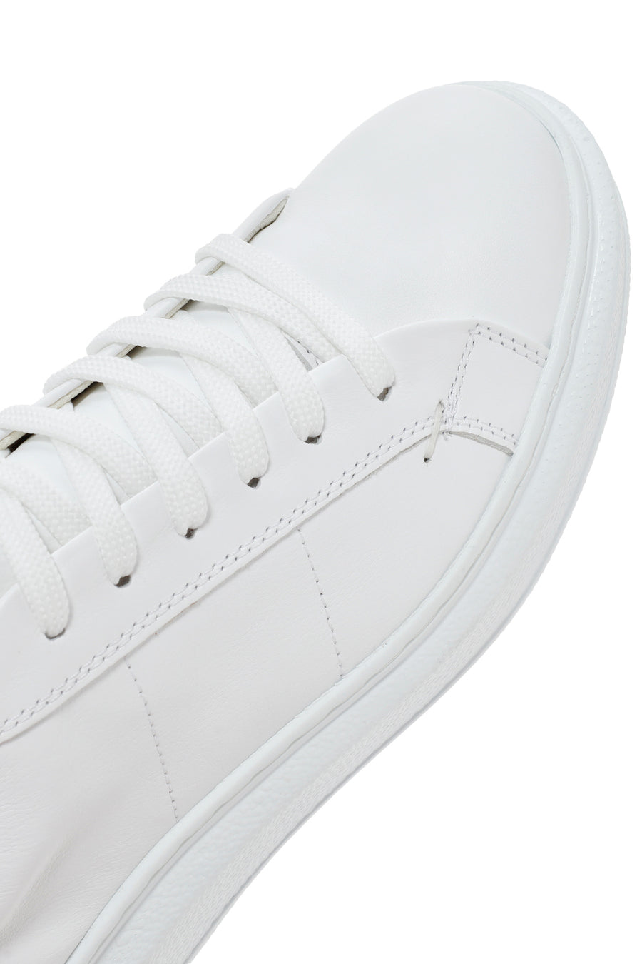 Kadın Beyaz Bağcıklı Deri Sneaker