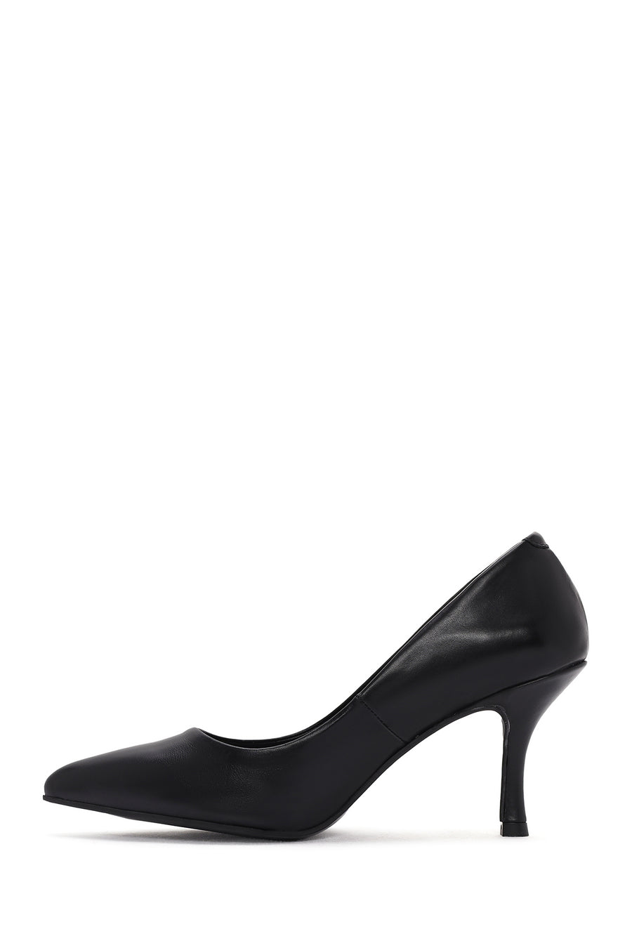 Kadın Siyah İnce Topuklu Deri Stiletto