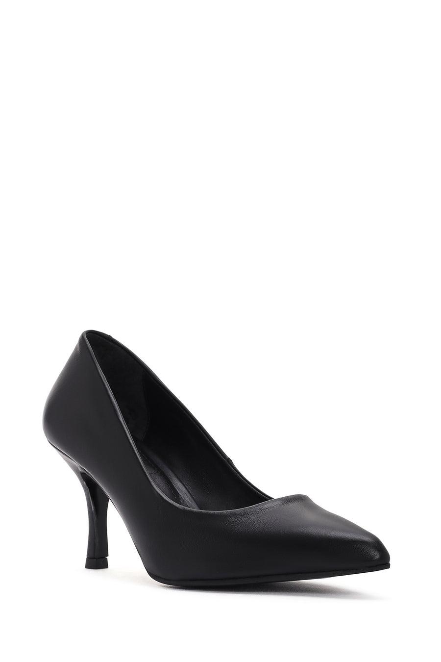 Kadın Siyah İnce Topuklu Deri Stiletto