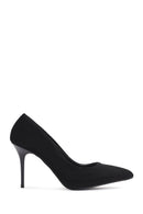 Women's Black High Heel Suede Leather Stiletto | Derimod