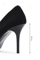 Women's Black High Heel Suede Leather Stiletto | Derimod