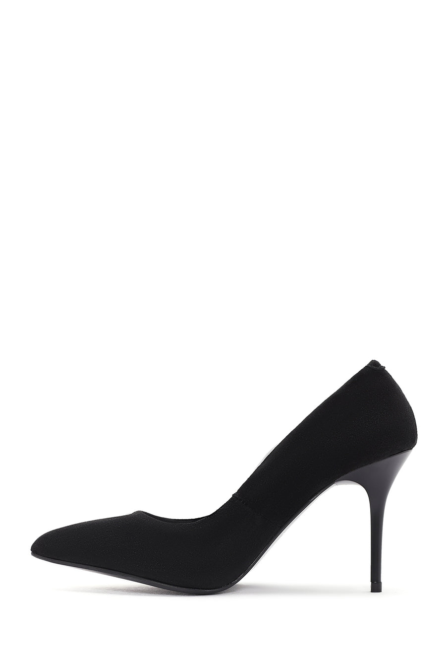 Kadın Siyah Yüksek Topuklu Süet Deri Stiletto