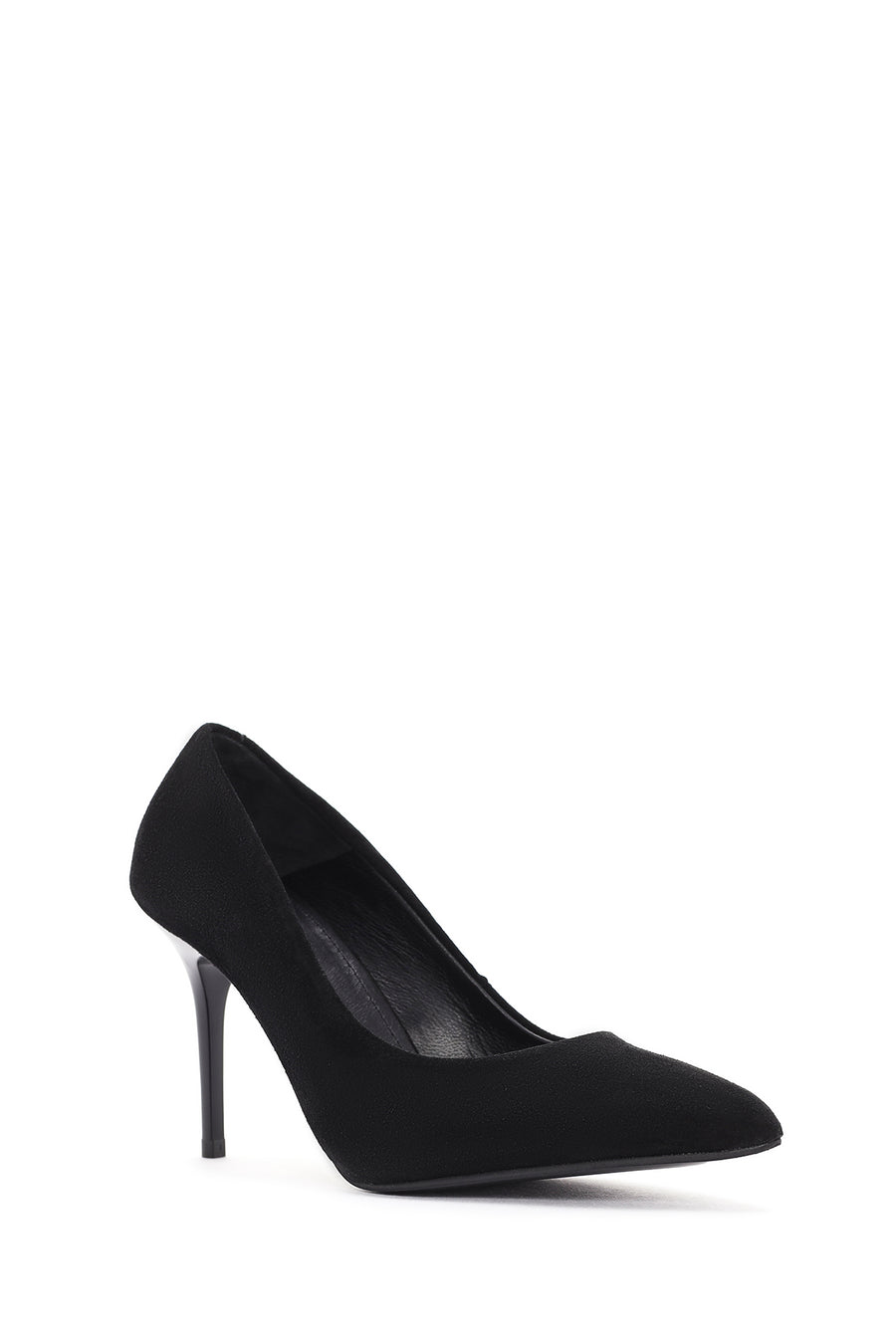 Kadın Siyah Yüksek Topuklu Süet Deri Stiletto