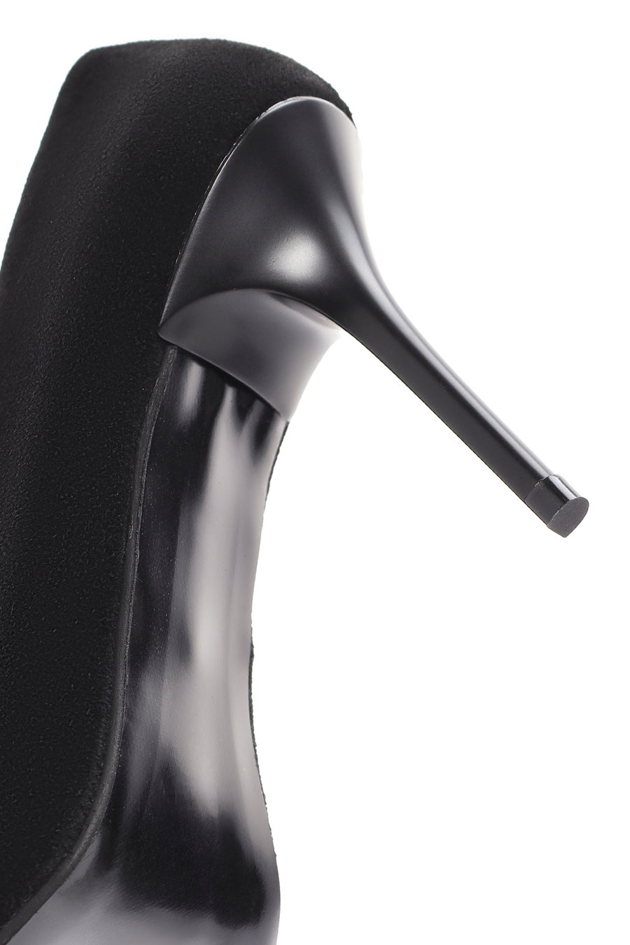 Kadın Siyah Yüksek Topuklu Süet Deri Stiletto