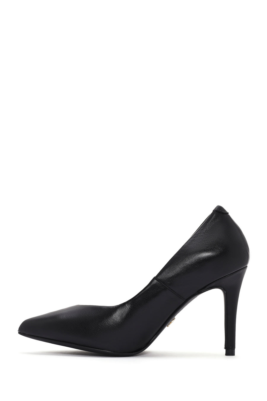 Kadın Siyah İnce Topuklu Deri Stiletto